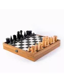 jeu d'échecs bauhaus noir - 40 cm boîte