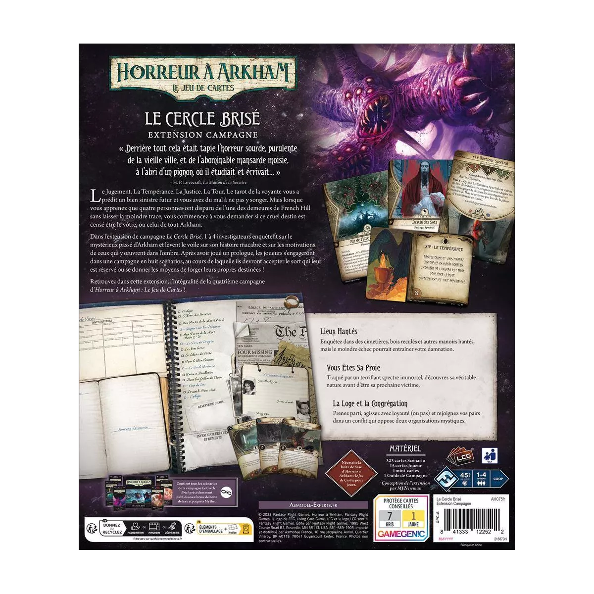 horreur à arkham jce : le cercle brisé - extension campagne plateau