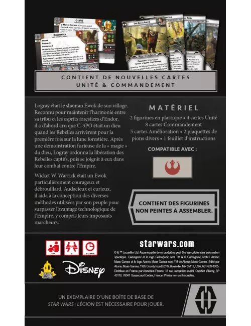 star wars : légion - logray & wicket - extension commandant plateau