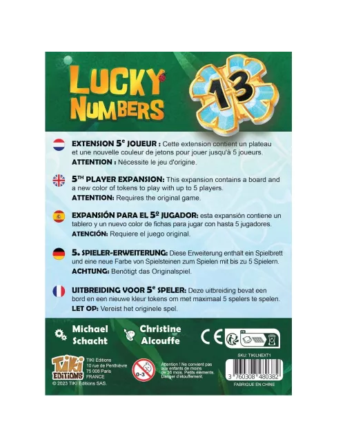 lucky numbers : 5 ème joueur - extension plateau