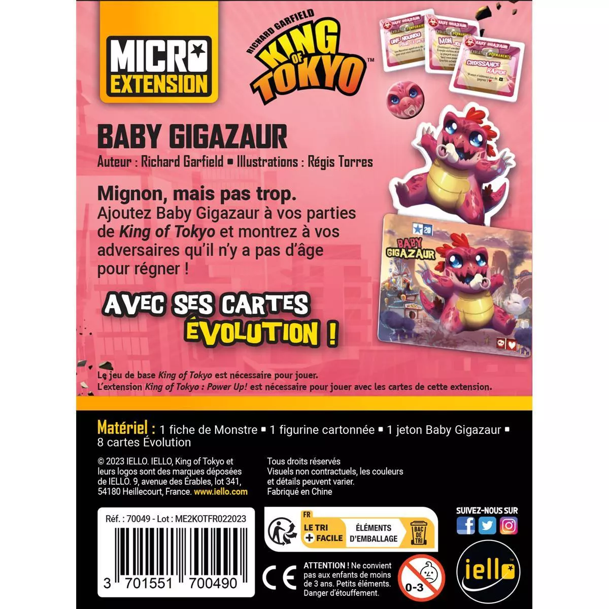 king of tokyo : baby gigazaur - micro extension plateau