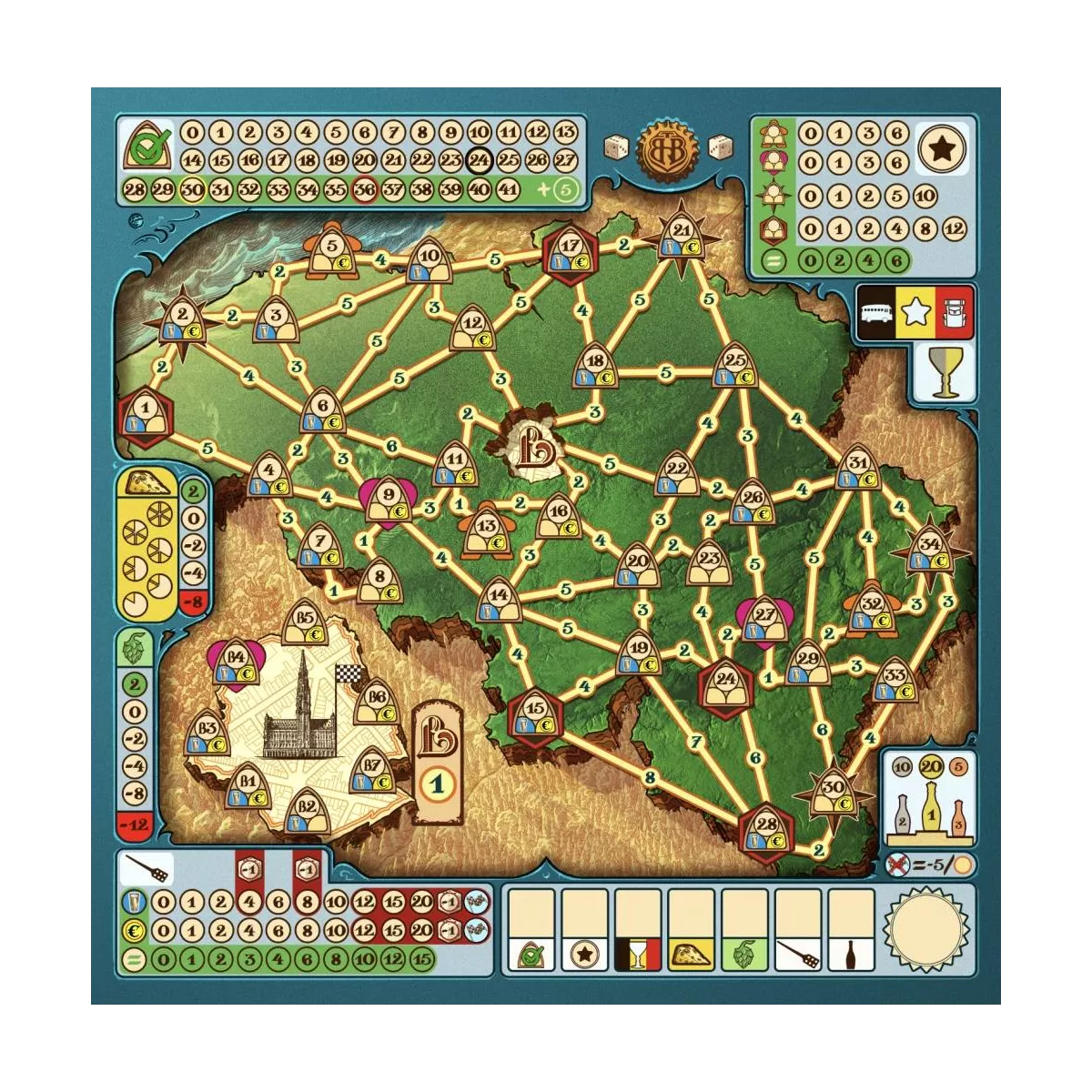 belgian beer race : le jeu de dés plateau