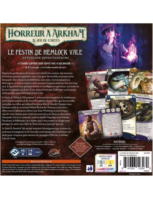 horreur à arkham jce : le festin de hemlock vale - extension investigateurs exemple 1