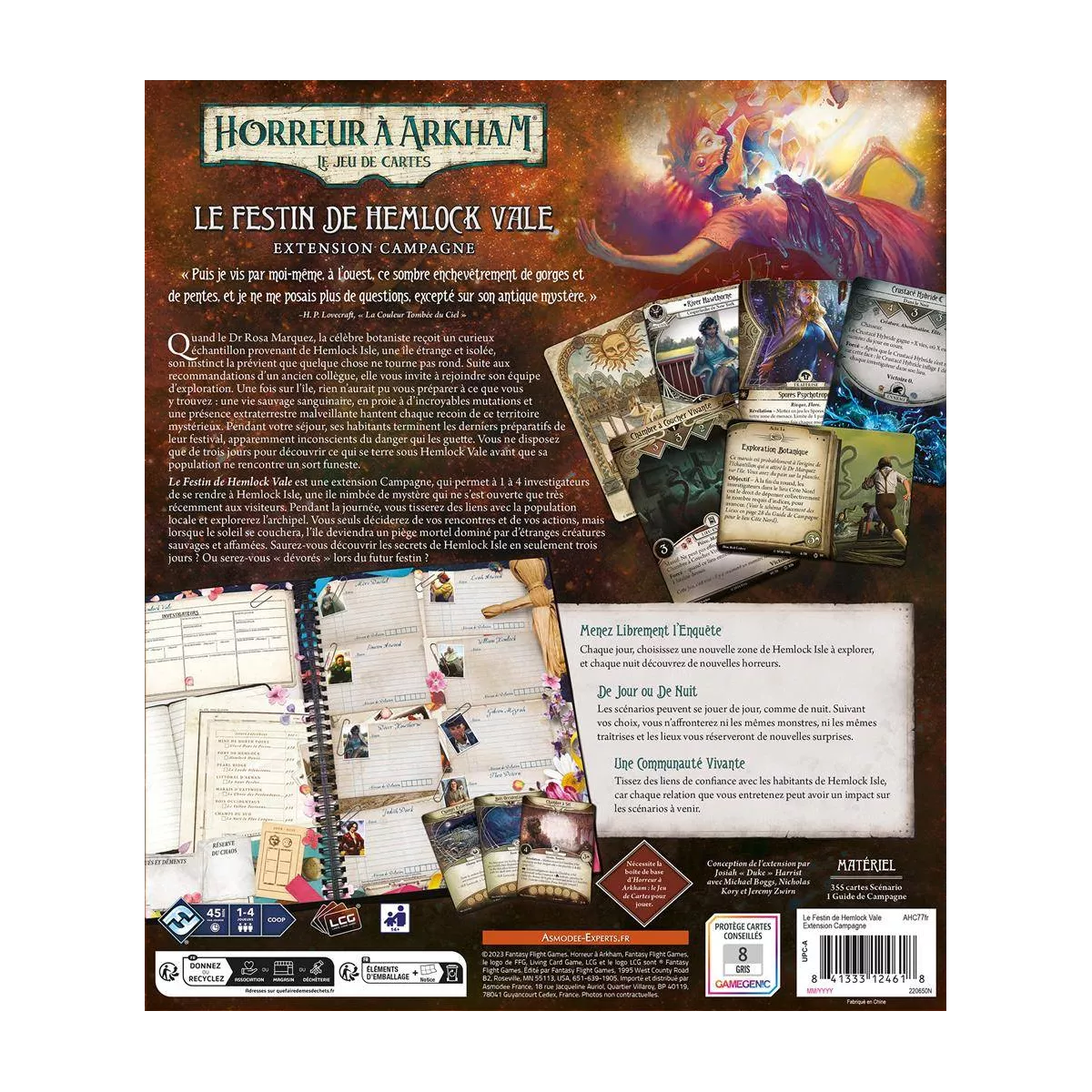 horreur à arkham jce : le festin de hemlock vale - extension campagne plateau