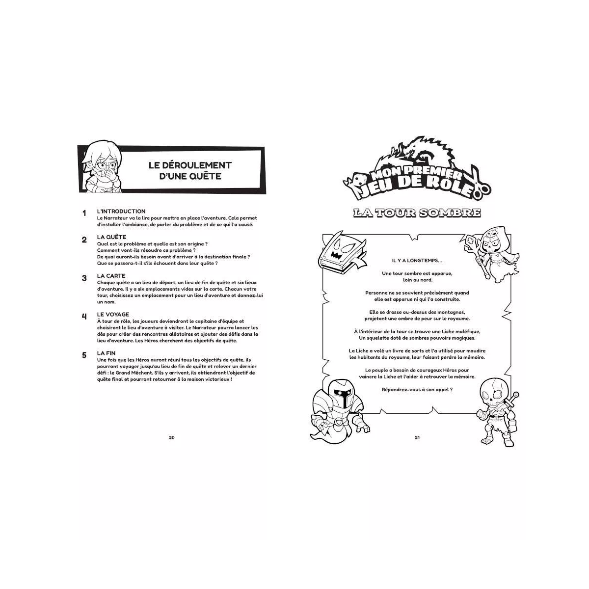 mon premier jeu de role - une aventure à colorier : livre de règles exemple 3