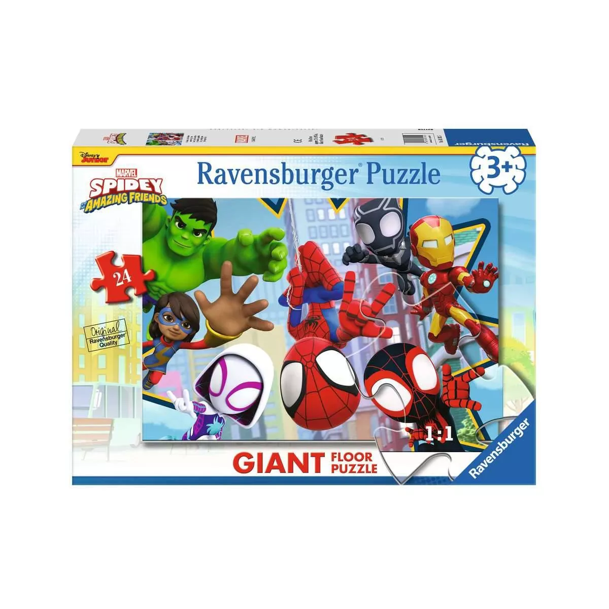 Puzzle Giant Floor Spidey : Une équipe fantastique - 24 pièces - Puzzle - Ludum.fr