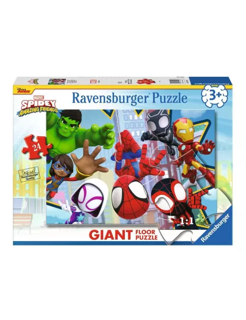 Puzzle Giant Floor Spidey : Une équipe fantastique - 24 pièces - Puzzle - Ludum.fr