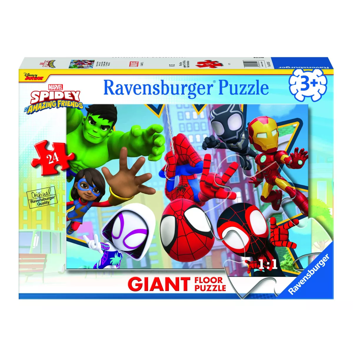 Puzzle Giant Floor Spidey : Une équipe fantastique - 24 pièces - Puzzle - Ludum.fr