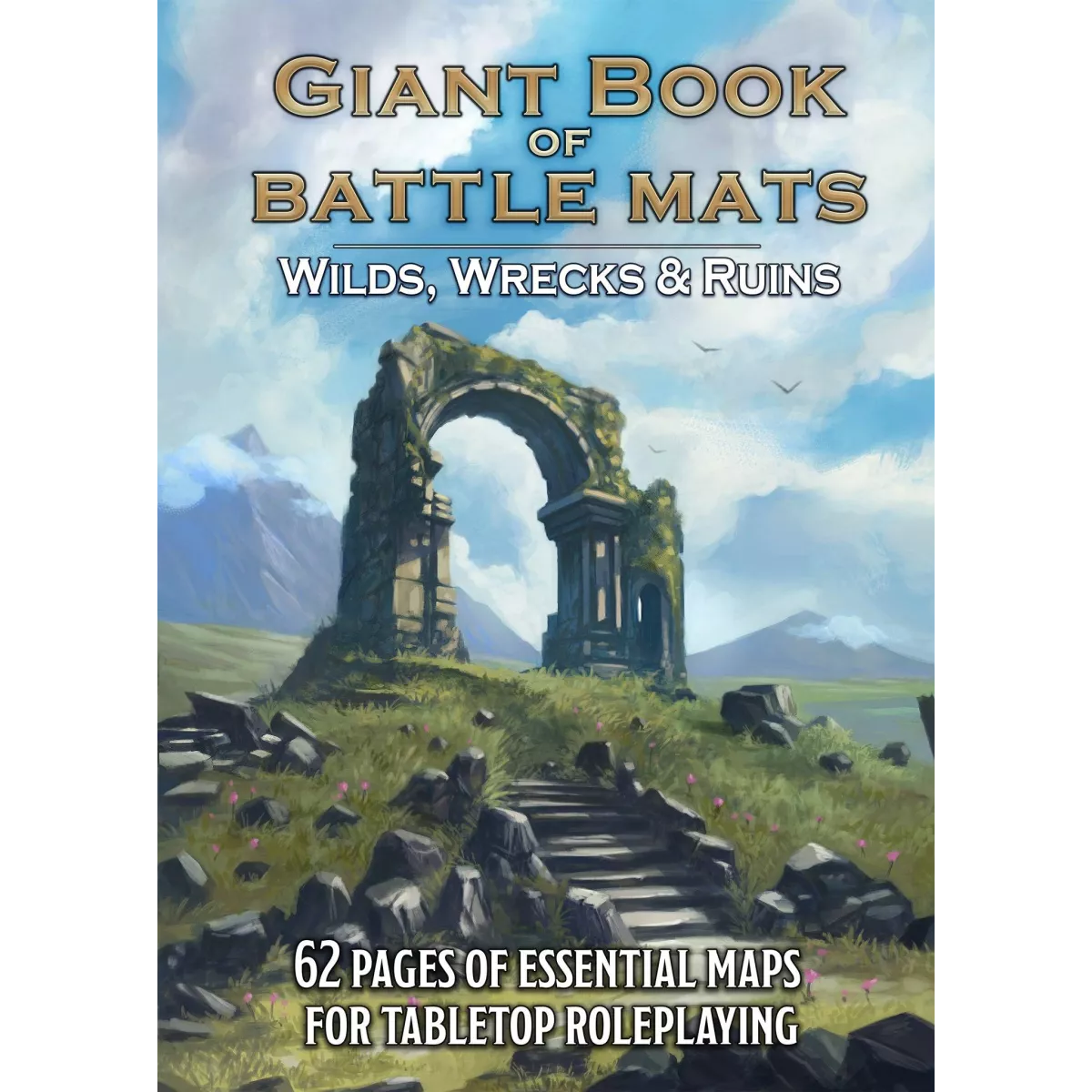 livre plateau de jeu - battle mats : giant book of wilds, wrecks and ruins a3 boîte