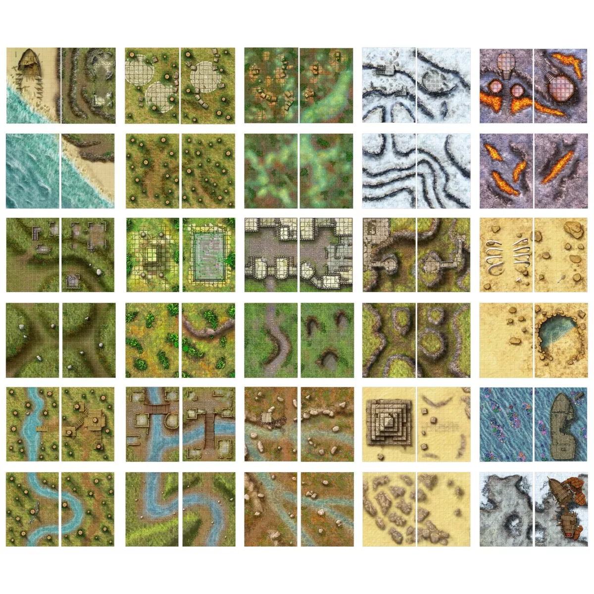 livre plateau de jeu - battle mats : giant book of wilds, wrecks and ruins a3 exemple 2