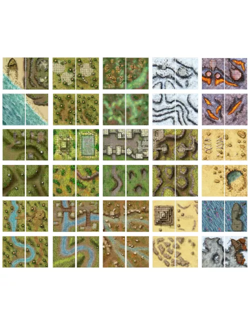 livre plateau de jeu - battle mats : giant book of wilds, wrecks and ruins a3 exemple 2