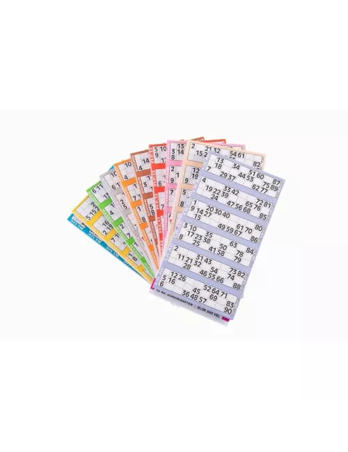 lot de 10x600 feuilles - loto - chiffres 1-90 boîte