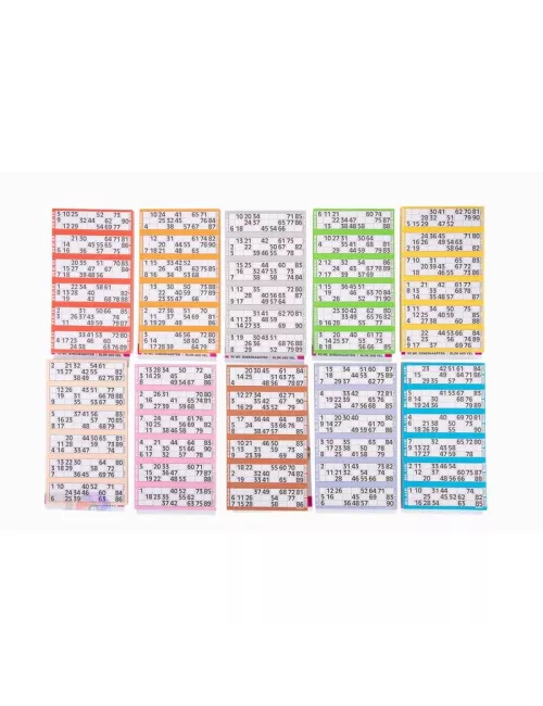 lot de 10x600 feuilles - loto - chiffres 1-90 exemple 1
