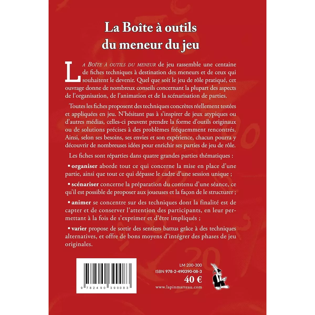 la boîte à outils du meneur de jeu plateau