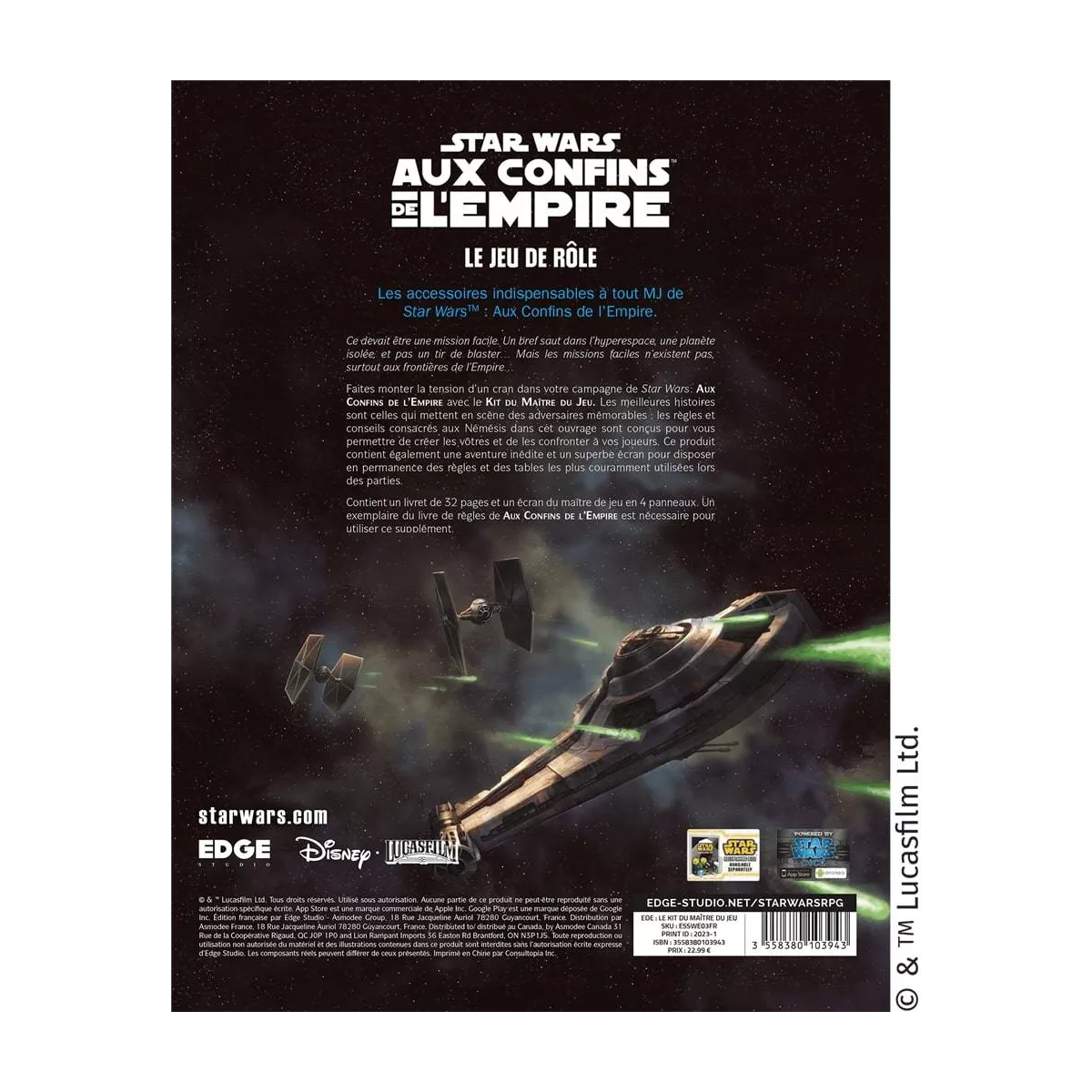 star wars aux confins de l’empire : kit du maître du jeu plateau