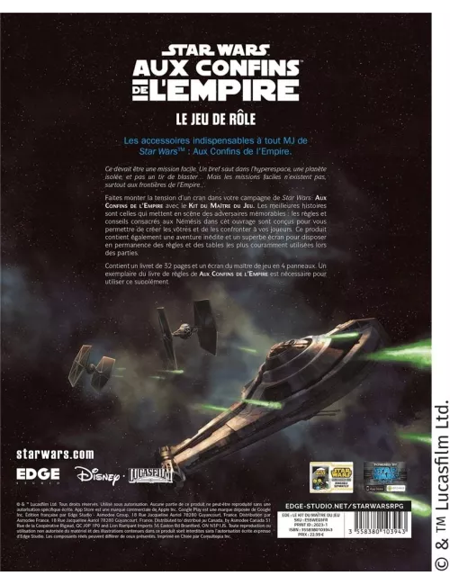 star wars aux confins de l’empire : kit du maître du jeu plateau