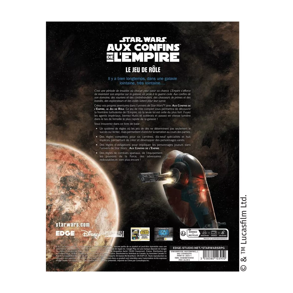 star wars aux confins de l’empire : livre de règles exemple 2