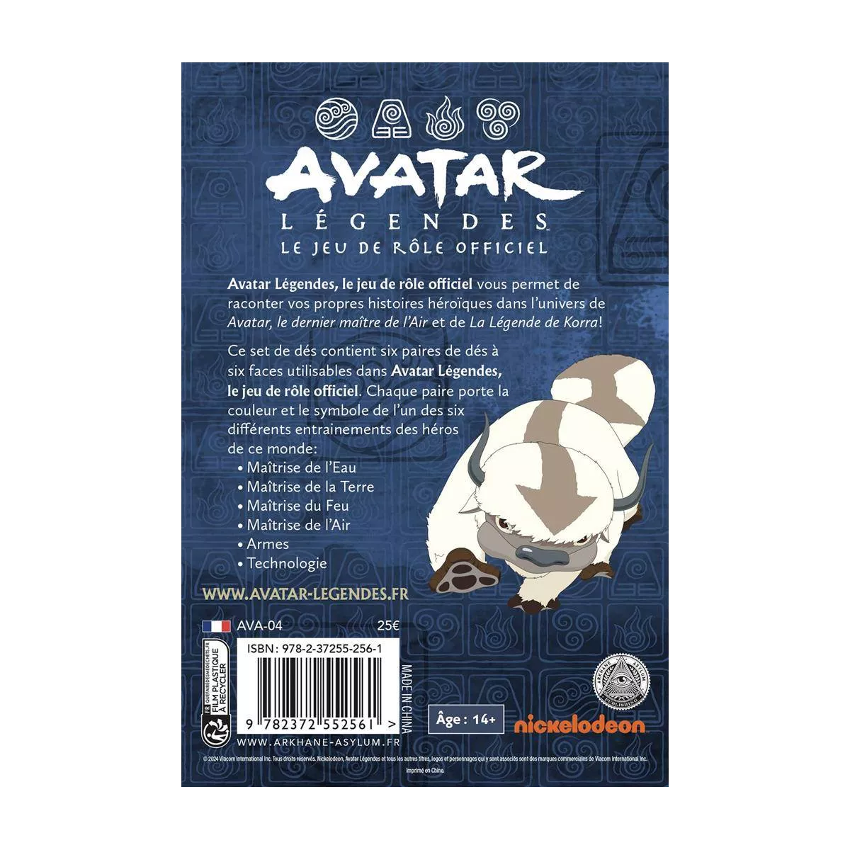 avatar légendes : set de dés exemple 1