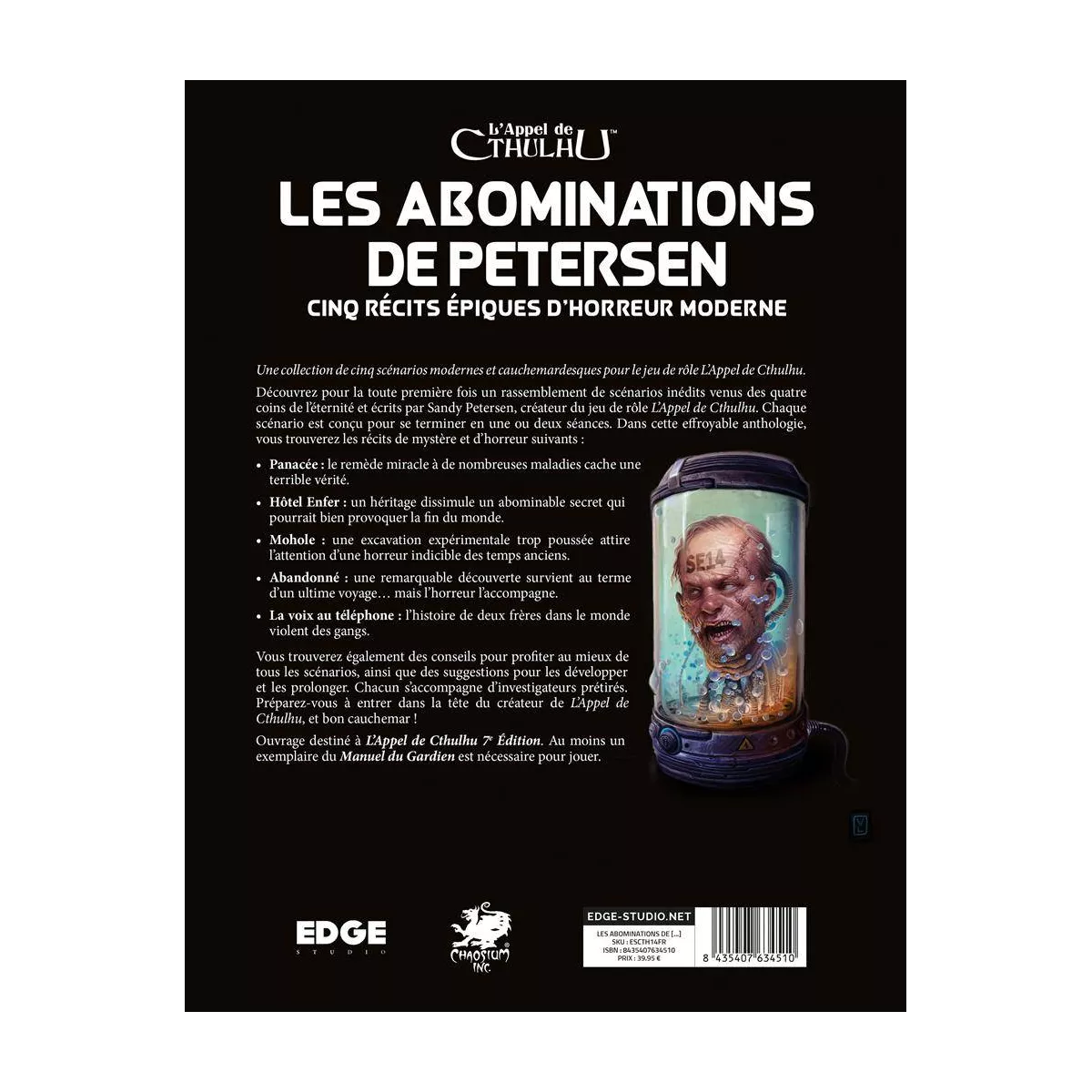 l'appel de cthulhu : les abominations de petersen plateau