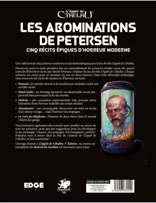l'appel de cthulhu : les abominations de petersen plateau