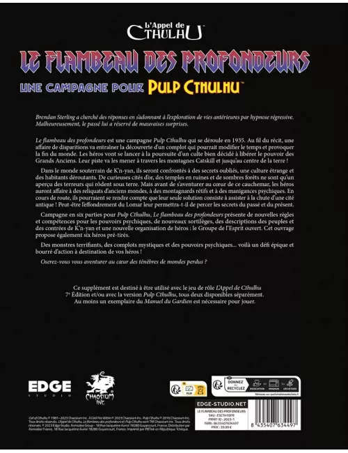 l'appel de cthulhu : le flambeau des profondeurs plateau