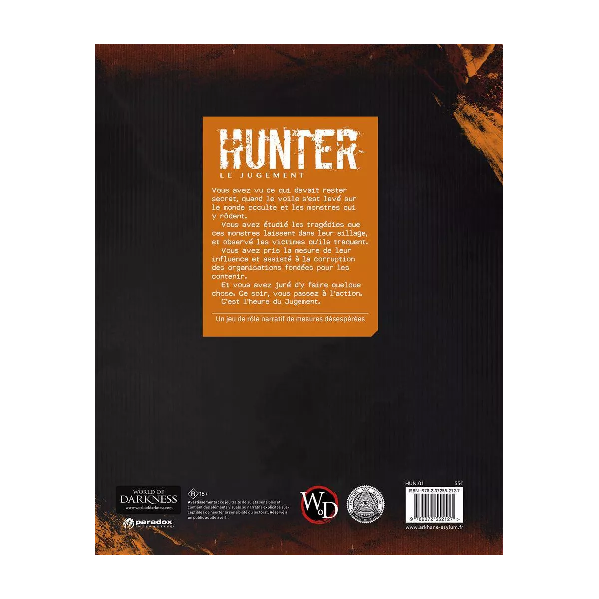 hunter : le jugement - livre de base plateau