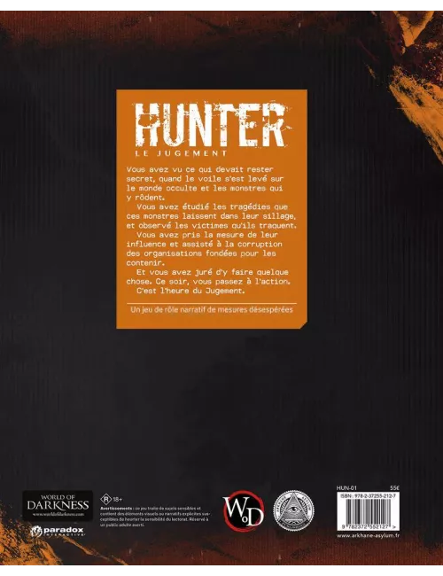hunter : le jugement - livre de base plateau
