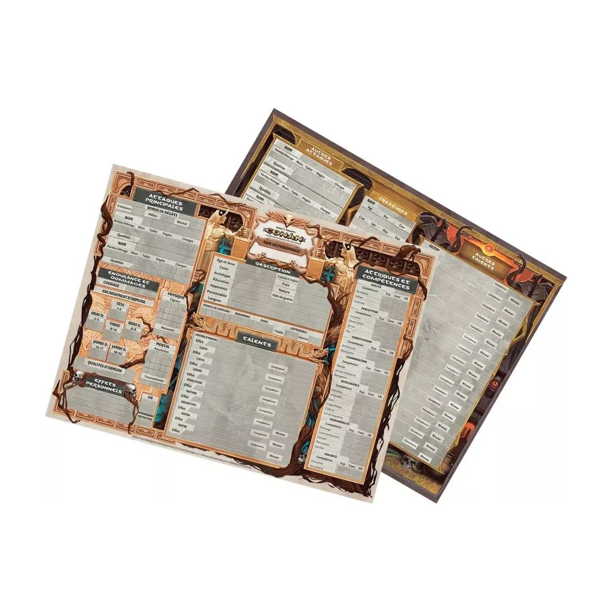 conan : pack de feuilles de personnages premium plateau