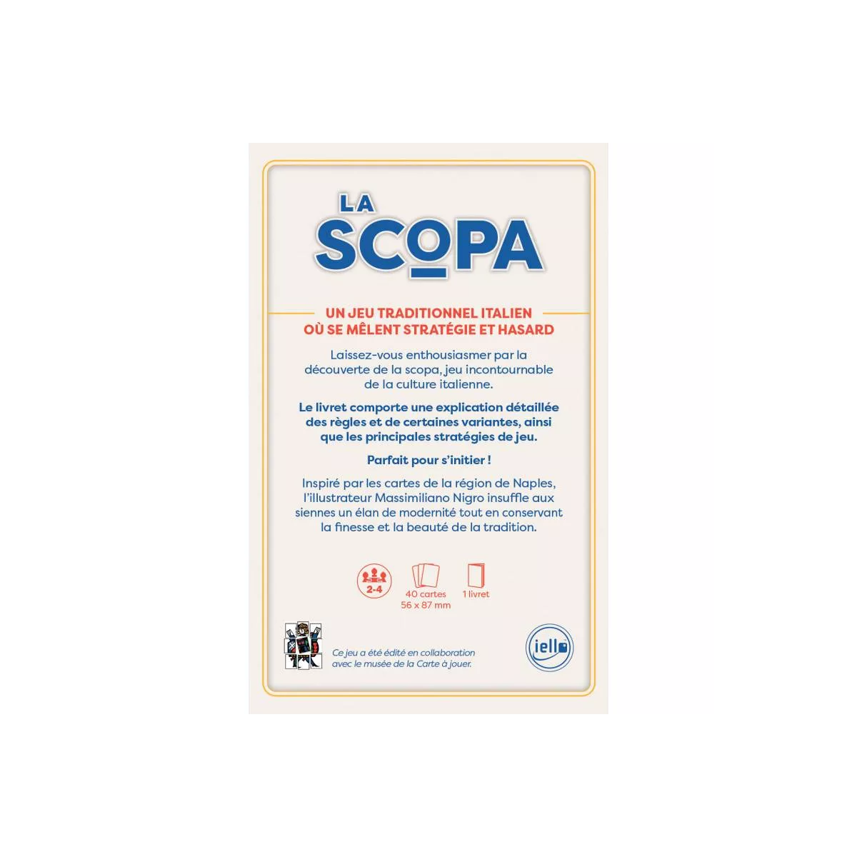 scopa : massimiliano nigro - cartes traditionnelles iello cartes à jouer