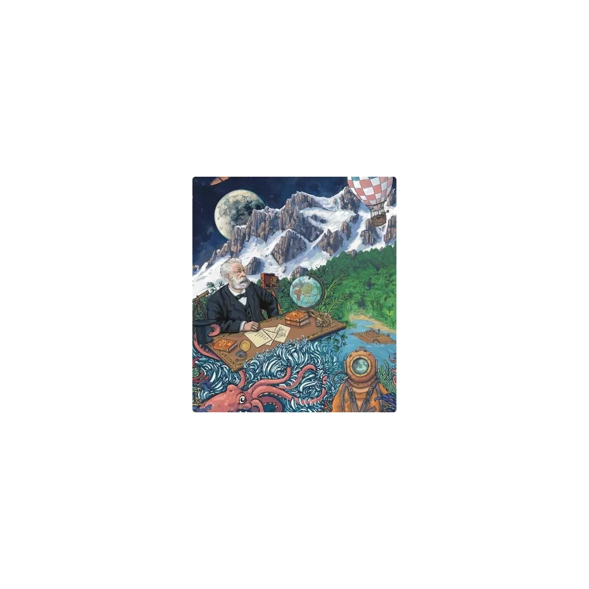 puzzle la galerie des légendes : jules verne - 1000 pièces exemple 2