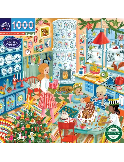 Puzzle Swedish Holiday Kitchen - 1000 pièces - Eeboo - Ludum.fr