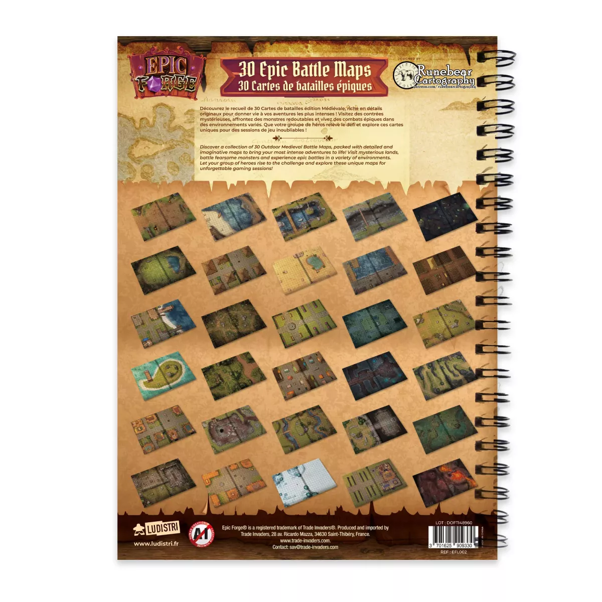 Livre Plateau de Jeu - Epic Battle Mats : Édition Heroic Fantasy Extérieur - Taille XL - Epic Forge - Ludum.fr
