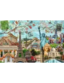 Puzzle Carte Postale des Monuments - 5000 pièces 