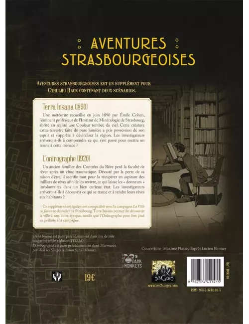 Cthulhu Hack : La Ville en Jaune - Aventures Strasbourgeoises 