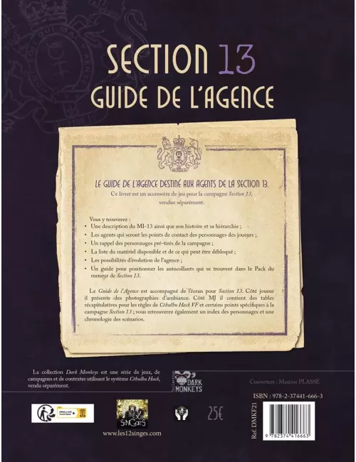 Cthulhu Hack : Section 13 - Guide de l’Agence 