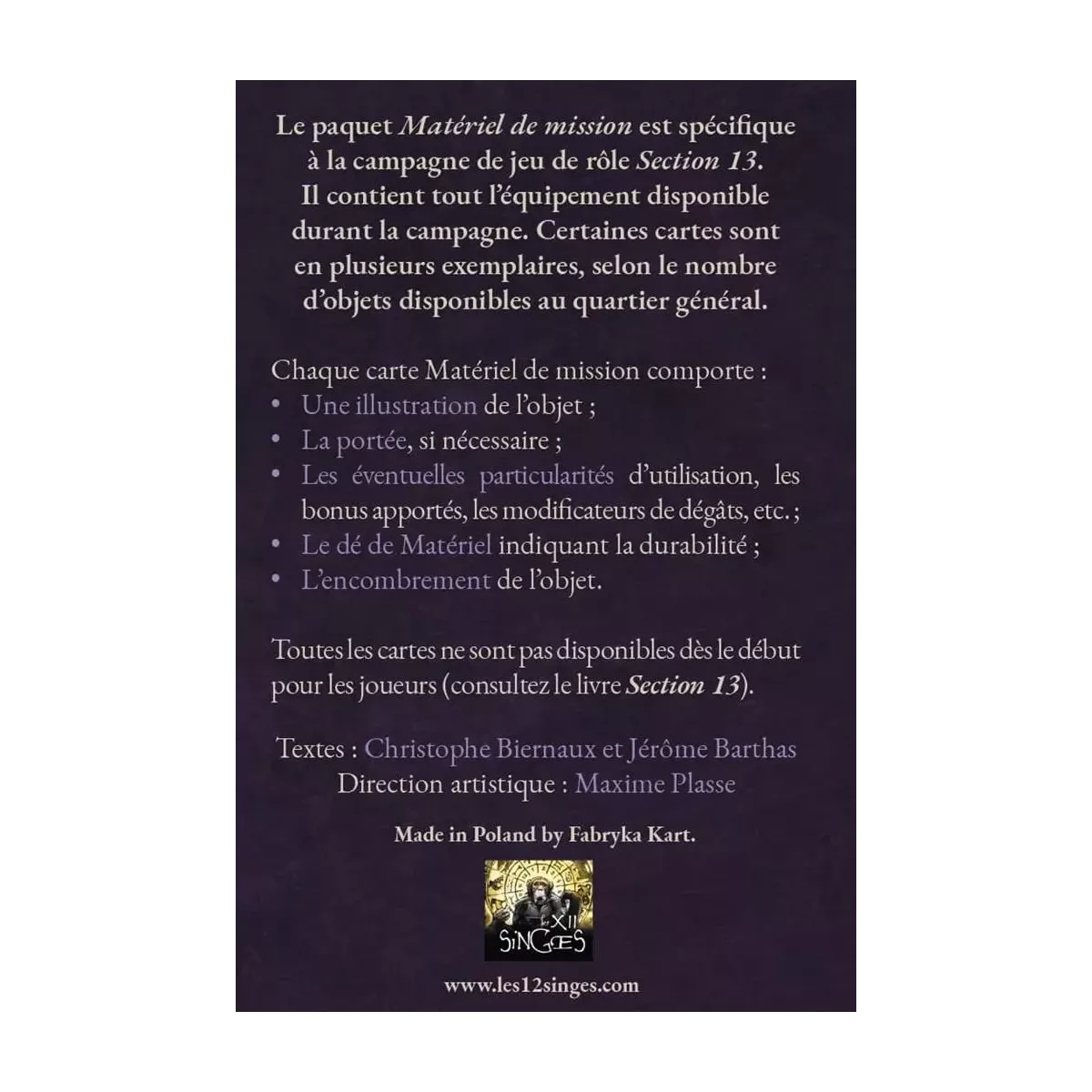 Cthulhu Hack : Section 13 - Matériel de Mission 