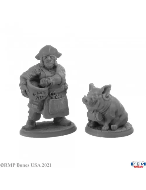Stumpy Dan Mcginty And Grog Hog - Figurine Villageois / Townsfolk Reaper Miniatures 