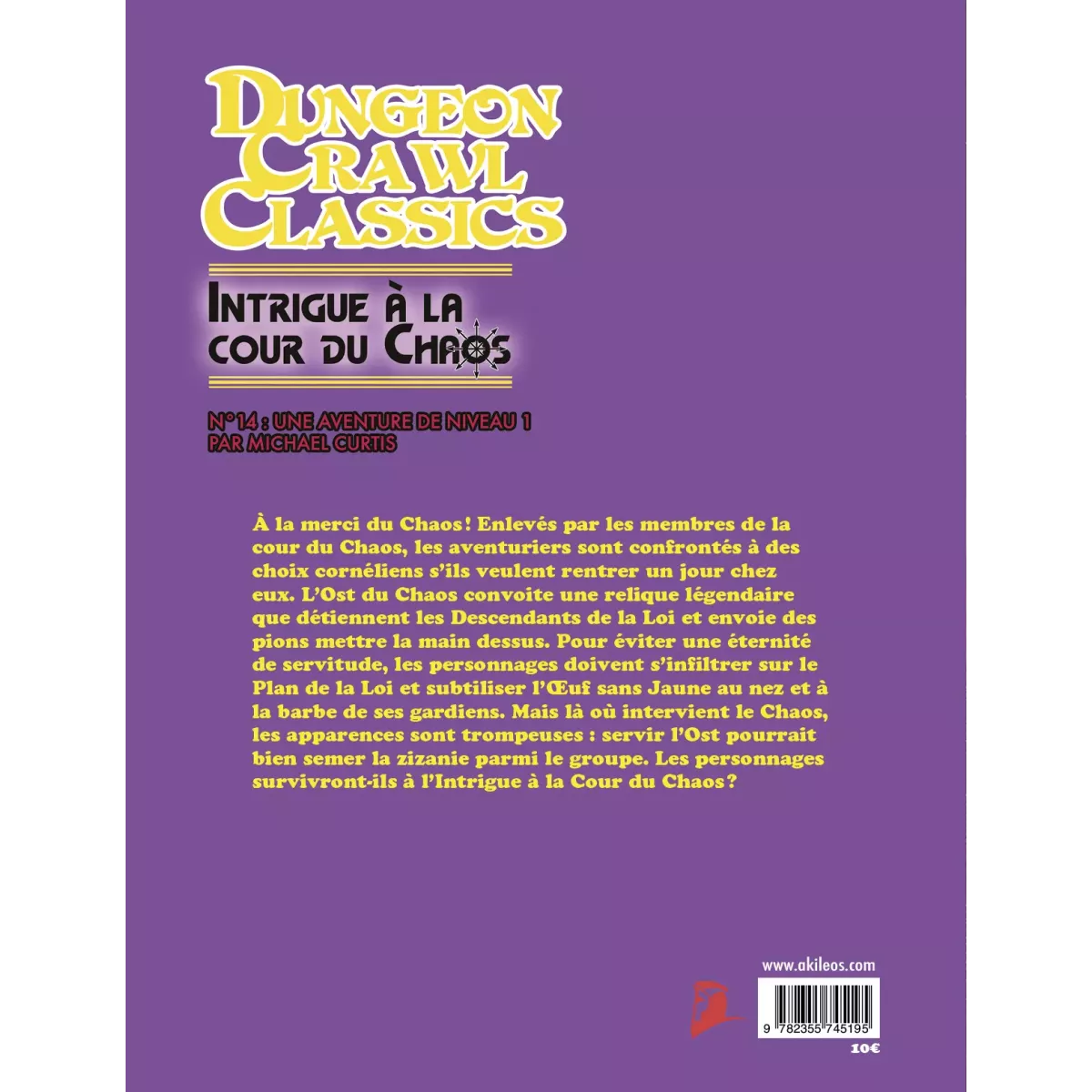 Dungeon Crawl Classics - Numéro 14 : Intrigue à la Cour du Chaos 