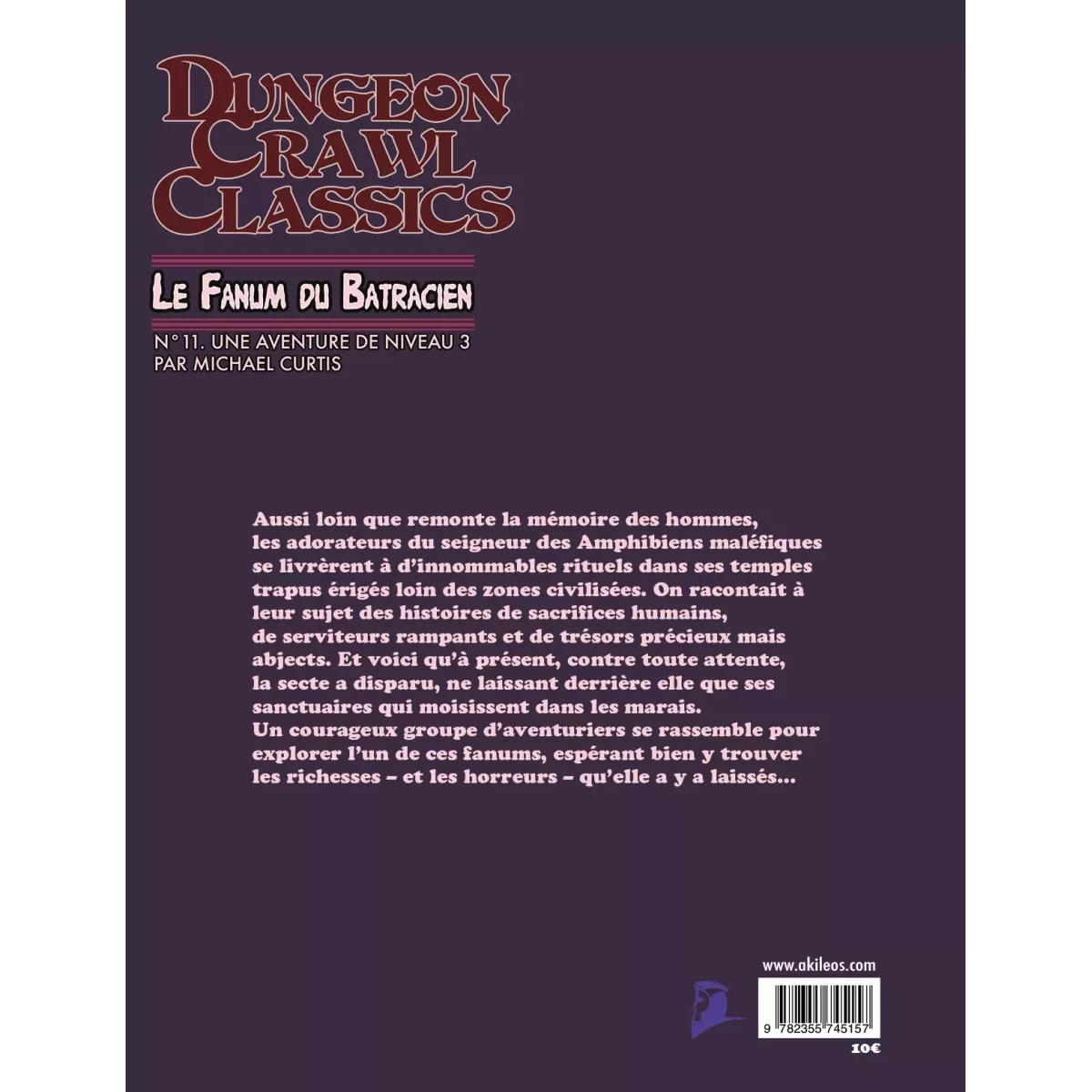 Dungeon Crawl Classics - Numéro 11 : La Fanum du Batracien
