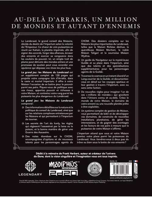 Dune : Aventures dans l'Imperium - Le Grand Jeu : Les Maisons du Landsraad 