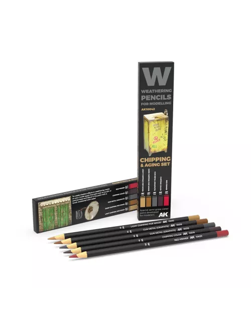 Weathering Watercolor Pencils Set : Chipping & Aging Set - AK Interactive 