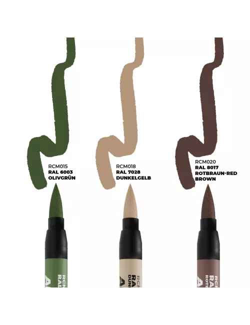 Real Colors Markers Set : Late German AFV Camo Colors - AK Interactive 