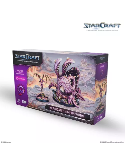 StarCraft - Tabletop Miniatures Game - Kerrigan & Omega Worm - Zerg Hero Expansion Set - Version Anglaise 