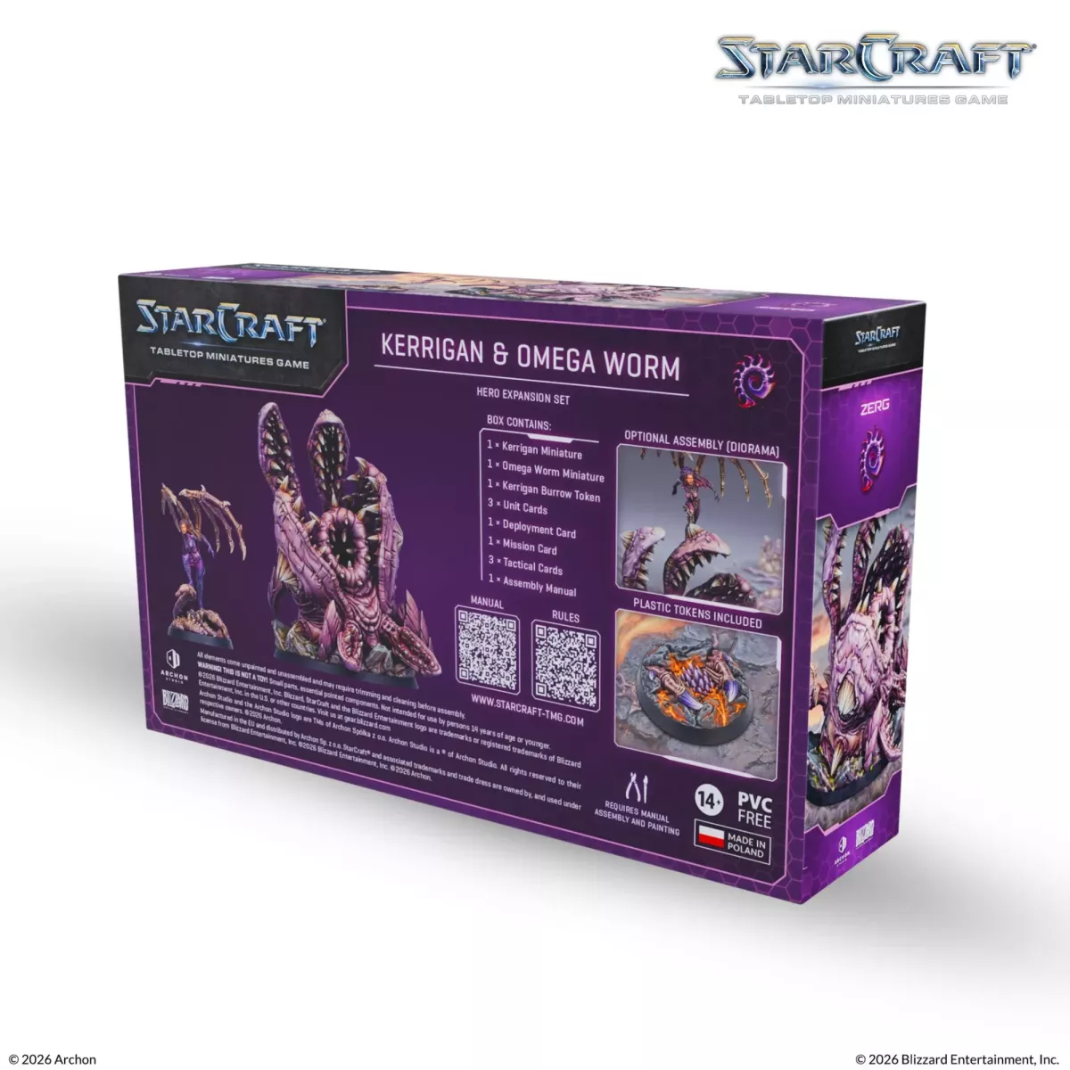 StarCraft - Tabletop Miniatures Game - Kerrigan & Omega Worm - Zerg Hero Expansion Set - Version Anglaise 
