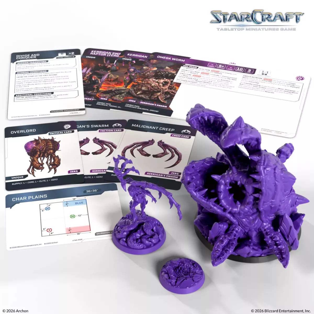 StarCraft - Tabletop Miniatures Game - Kerrigan & Omega Worm - Zerg Hero Expansion Set - Version Anglaise 