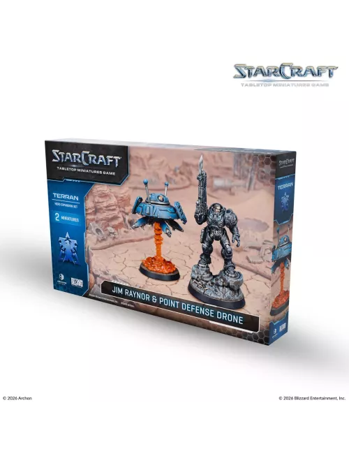 StarCraft - Tabletop Miniatures Game - Jim Raynos & Point Defense Drone - Terran Hero Expansion Set - Version Anglaise 