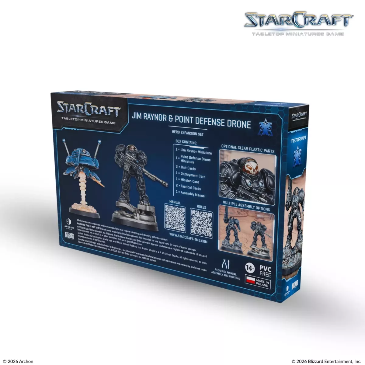 StarCraft - Tabletop Miniatures Game - Jim Raynos & Point Defense Drone - Terran Hero Expansion Set - Version Anglaise 