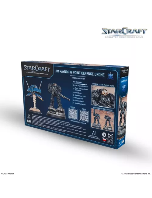 StarCraft - Tabletop Miniatures Game - Jim Raynos & Point Defense Drone - Terran Hero Expansion Set - Version Anglaise 