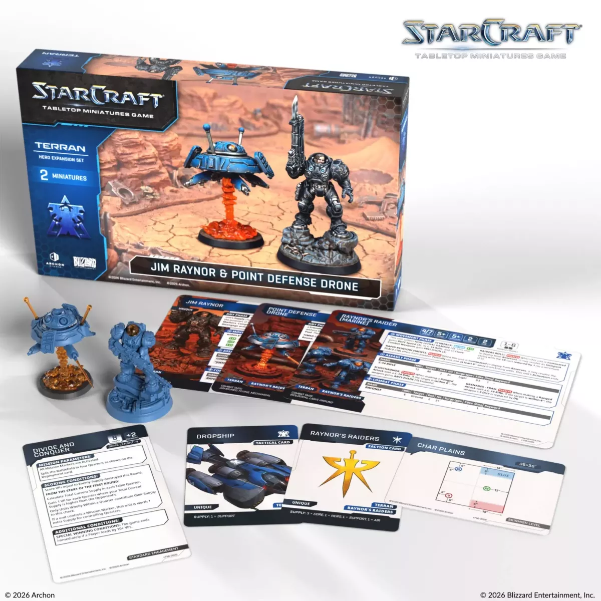 StarCraft - Tabletop Miniatures Game - Jim Raynos & Point Defense Drone - Terran Hero Expansion Set - Version Anglaise 