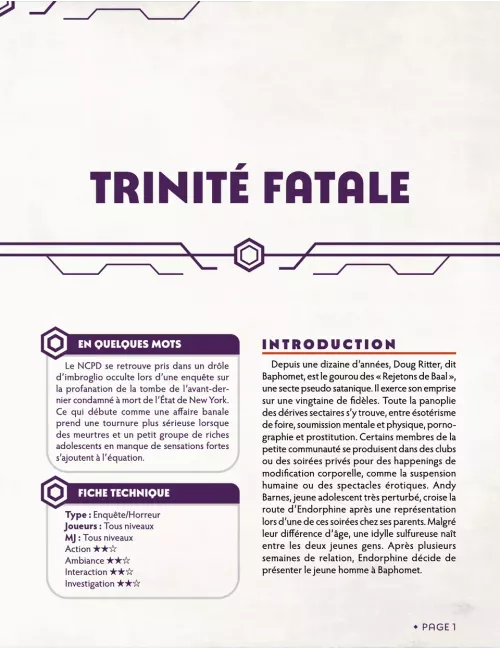 Chroniques Oubliées Contemporain 2ème Édition : Trinité Fatale 
